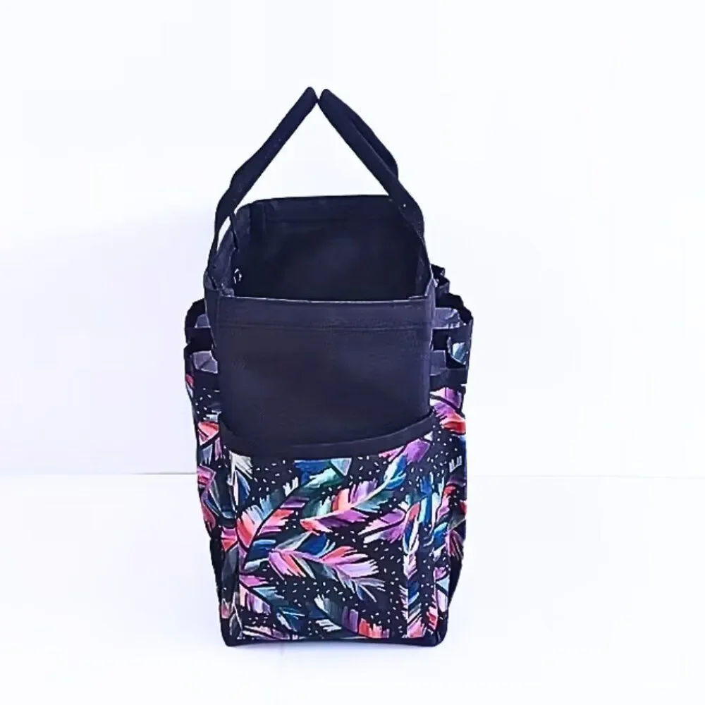 Stylish Printed Tote Bag Multi-Purpose Home Organizer Multiple Pockets Practical